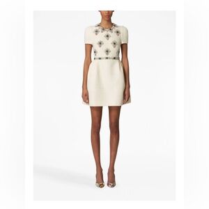 Carolina Herrera Crystal Embellished Tweed minidress